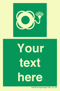 Custom sign safe condition Lifebuoy with light